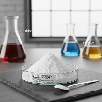 Excelente estabilidade térmica Micronized PE Wax White Powder Não insolúvel em água Usado em indústrias de borracha, plásticos e tintas