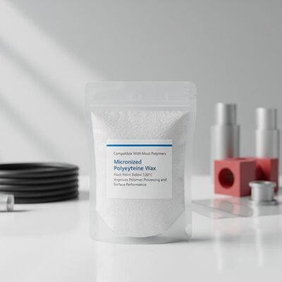 Compatível com a maioria dos polímeros Cera de polietileno micronizada Ponto de fulgor abaixo de 120°C Melhora o processamento e o desempenho da superfície do polímero
